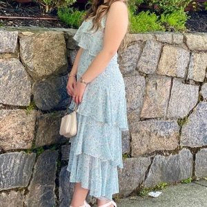 Floral Print Ruffled Maxi Dress